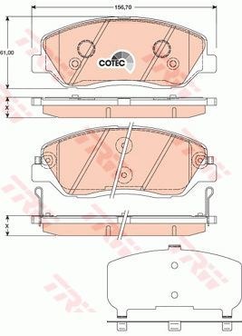 Колодки передние HYUNDAI Santa Fe/KIA Sorento 09> TRW GDB3418