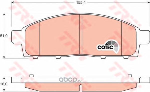 Колодки передние MITSUBISHI L200 06- TRW GDB3435