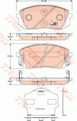 Колодки передние HYUNDAI ix35/KIA Sportage III /Type Sumotomo TRW GDB3461