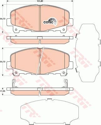 Колодки передние HONDA ACCORD 2.4L 09- TRW GDB3477