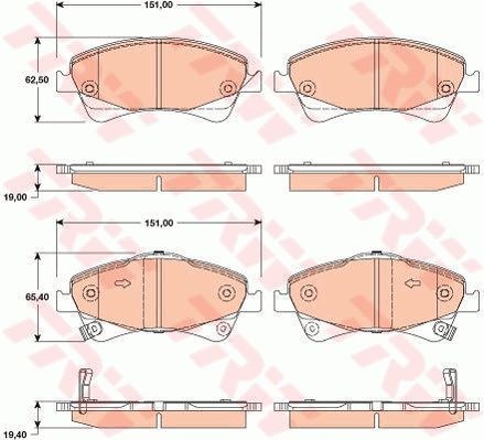 Колодки передние TOYOTA Avensis TRW GDB3479