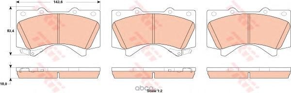 Колодки передние TOYOTA Land Cruiser 200/LEXUS LX 570 TRW GDB3524