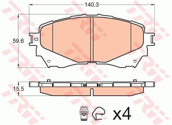Колодки передние MAZDA 6 III 2012-> TRW GDB3580