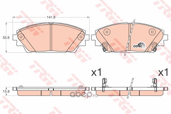 Колодки передние MAZDA 3 III 2013-> TRW GDB3592