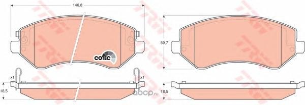 Колодки передние DODGE Caravan TRW GDB4126