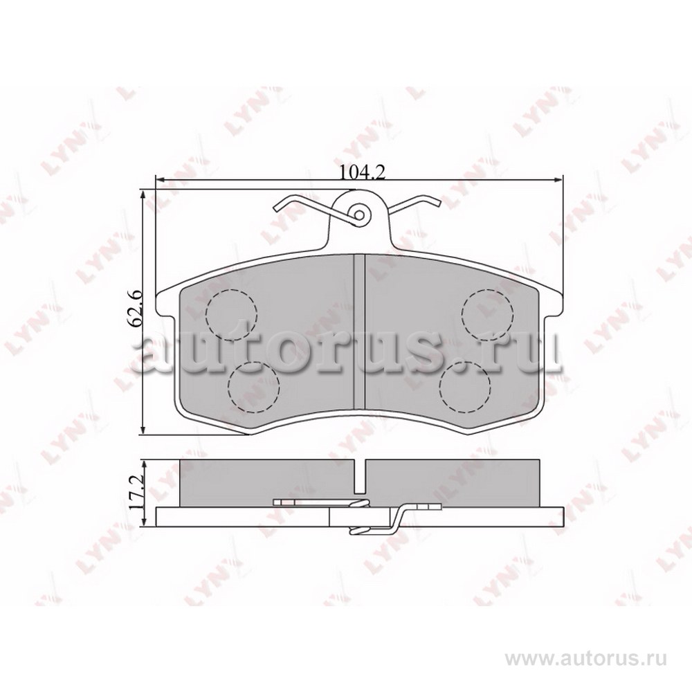 Колодки тормозные передние LADA 2108-15 91> / 2110-12 95> / Granta 11> / Kali LYNXauto BD-4605