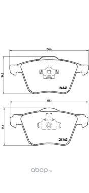 Колодки тормозные VOLVO XC90 02 передние BREMBO P86018