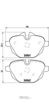 Колодки тормозные задние BREMBO P06064