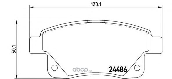 Колодки тормозные задние BREMBO P24066