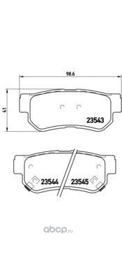 Колодки тормозные задние BREMBO P30014