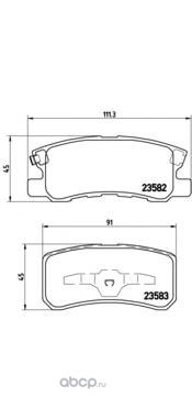 Колодки тормозные задние BREMBO P54031