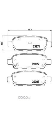 Колодки тормозные задние BREMBO P56046