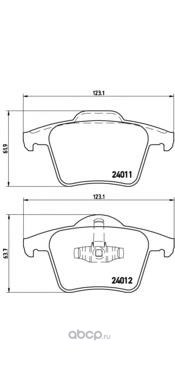 Колодки тормозные задние BREMBO P86019