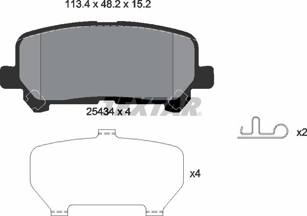 Колодки тормозные задние HONDA TEXTAR 2543401