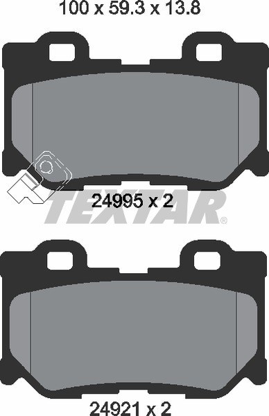 Колодки тормозные задние INFINITI NISSAN TEXTAR 2499501