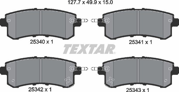 Колодки тормозные задние INFINITI NISSAN TEXTAR 2534001