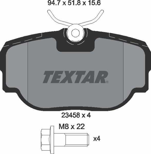 Колодки тормозные задние LAND ROVER TEXTAR 2345801