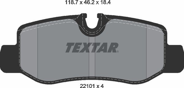 Колодки задние с противошумной пластиной Q+ MB Vito W447 14-> TEXTAR 2210101