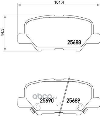Колодки тормозные задние BREMBO P61111