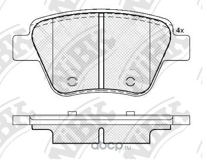 Колодки тормозные задние NIBK PN0550