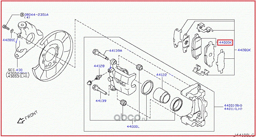 Колодки задние INFINITI G25 NISSAN D4M60-1BN0A