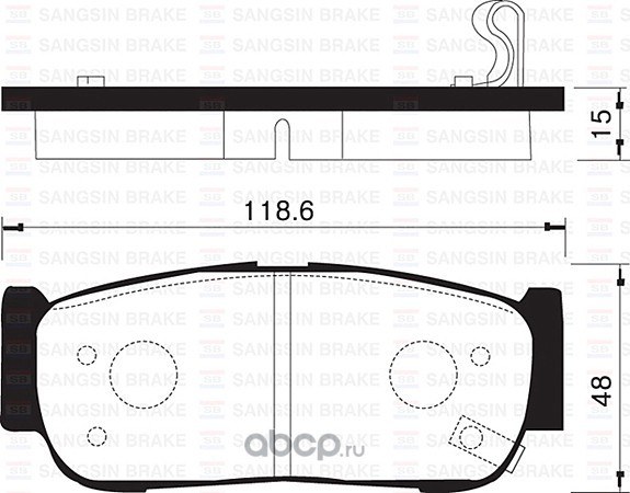 Колодки тормозные задние SANGSIN BRAKE SP1178