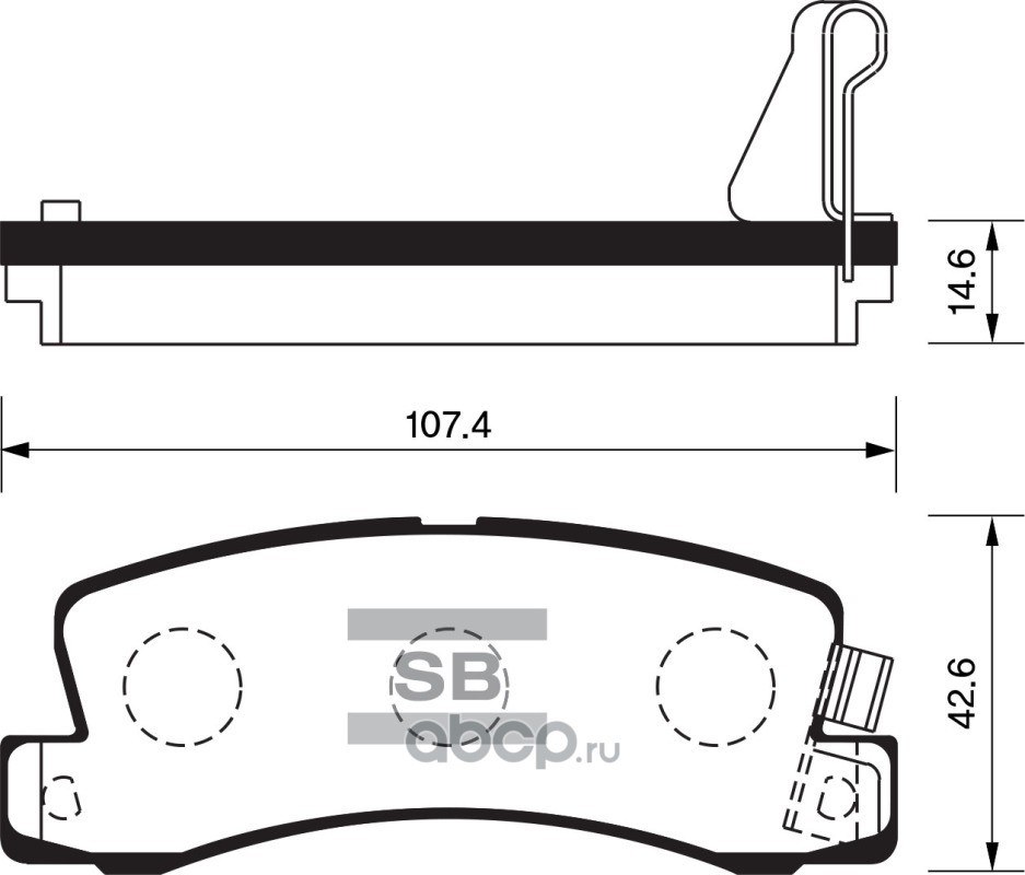 Колодки тормозные задние SANGSIN BRAKE SP1208
