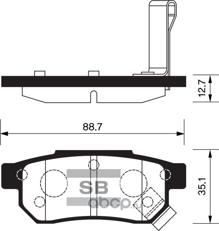 Колодки тормозные задние SANGSIN BRAKE SP1265