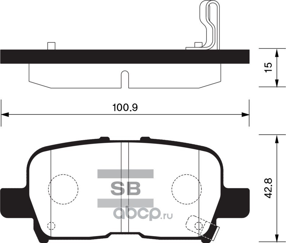 Колодки тормозные задние SANGSIN BRAKE SP1371