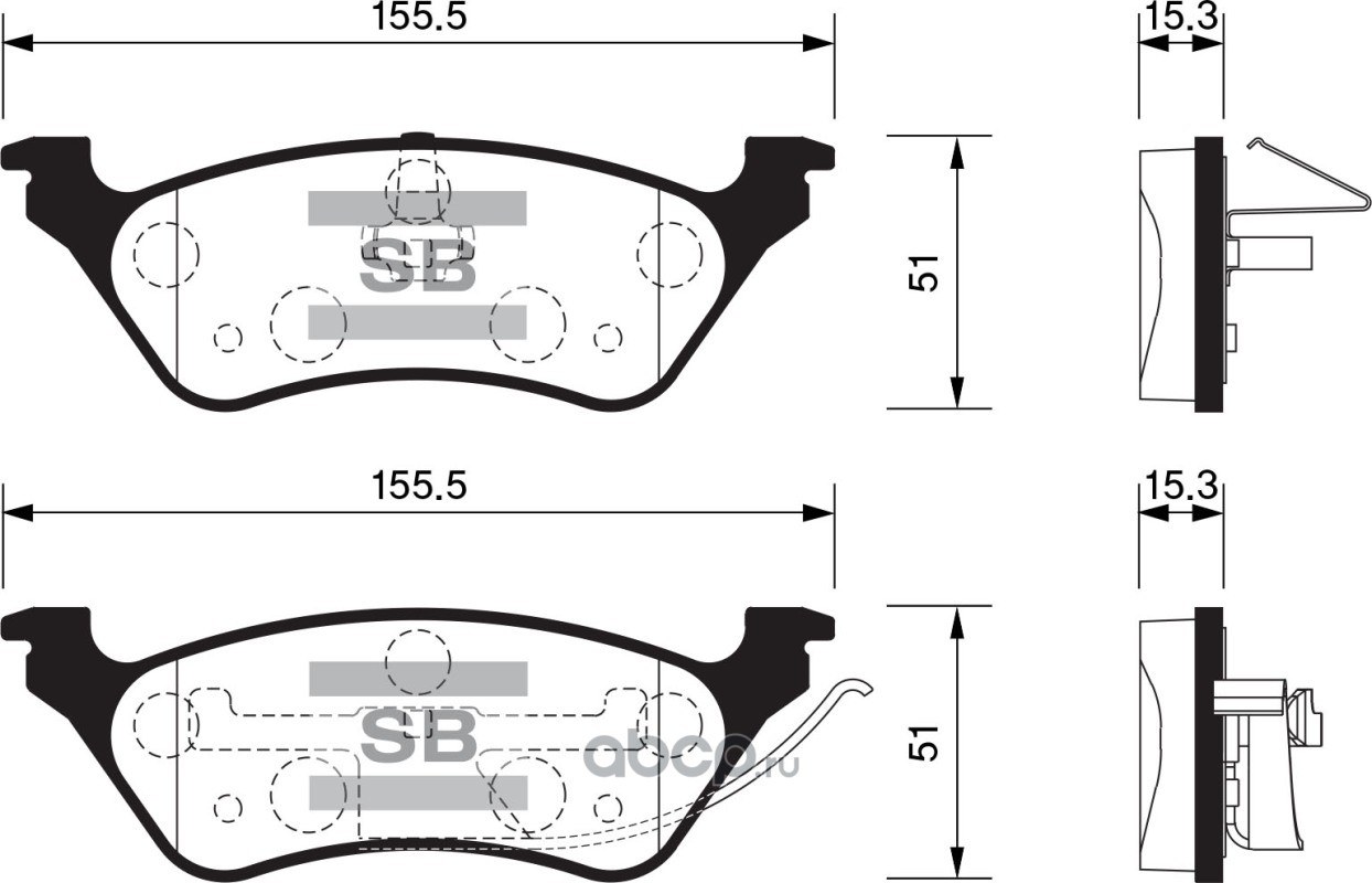 Колодки тормозные задние SANGSIN BRAKE SP1441