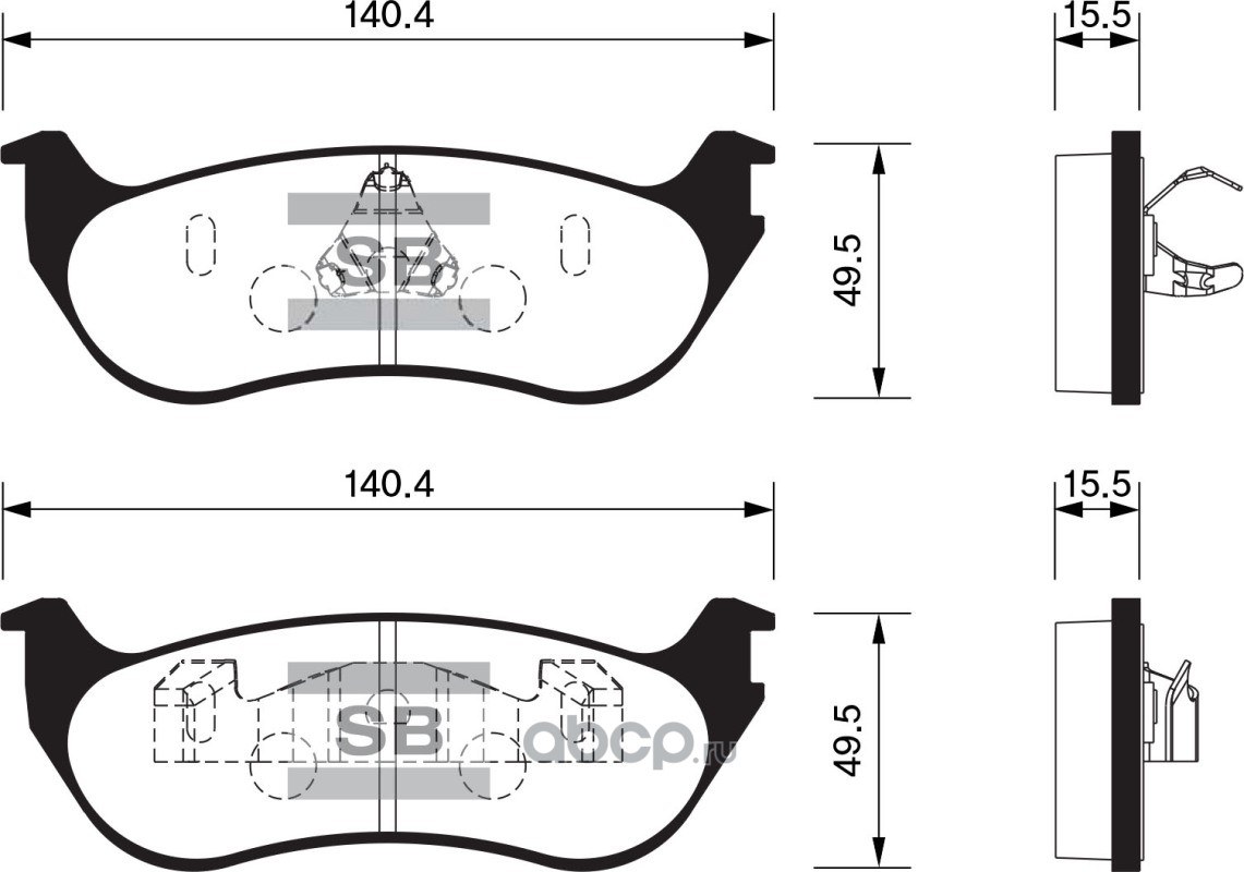 Колодки тормозные задние SANGSIN BRAKE SP1445