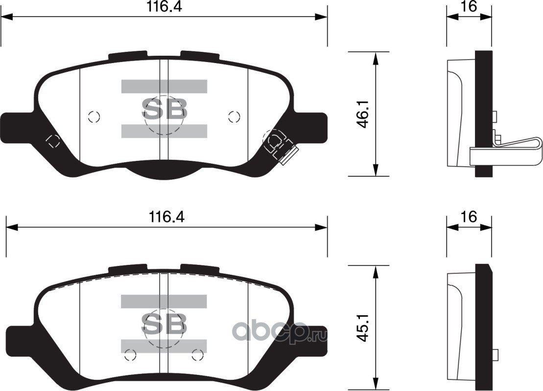 Колодки тормозные задние SANGSIN BRAKE SP1459