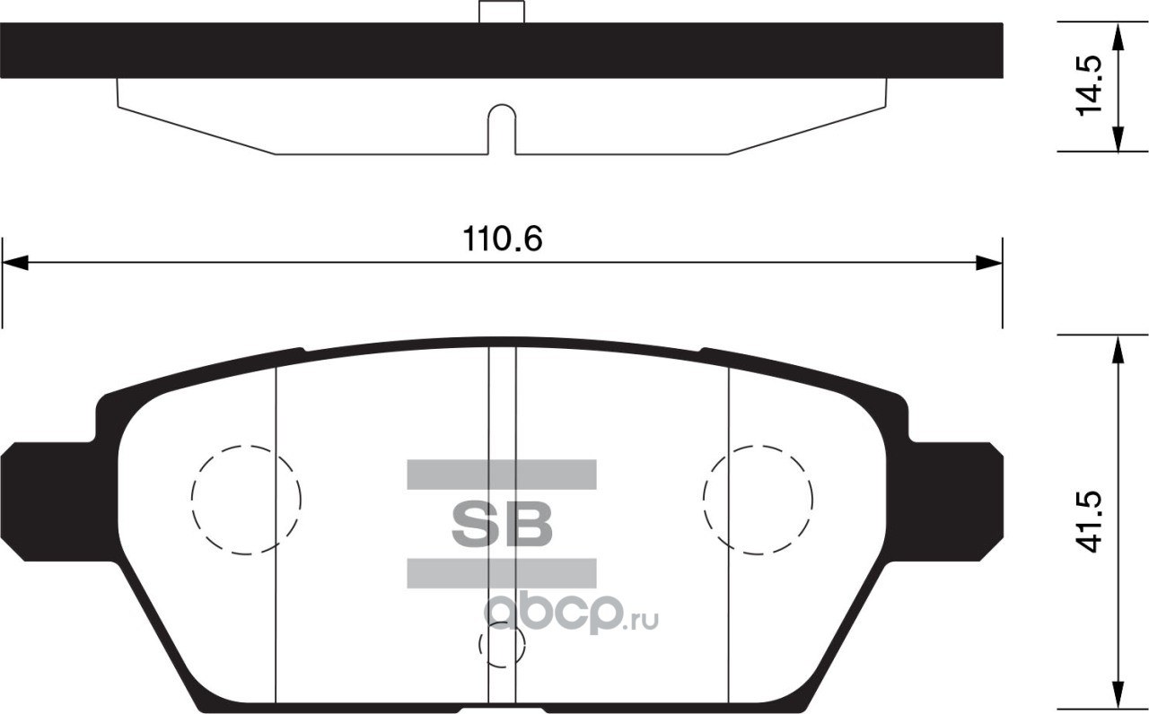 Колодки тормозные задние SANGSIN BRAKE SP1476