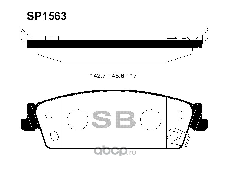 Колодки тормозные задние SANGSIN BRAKE SP1563