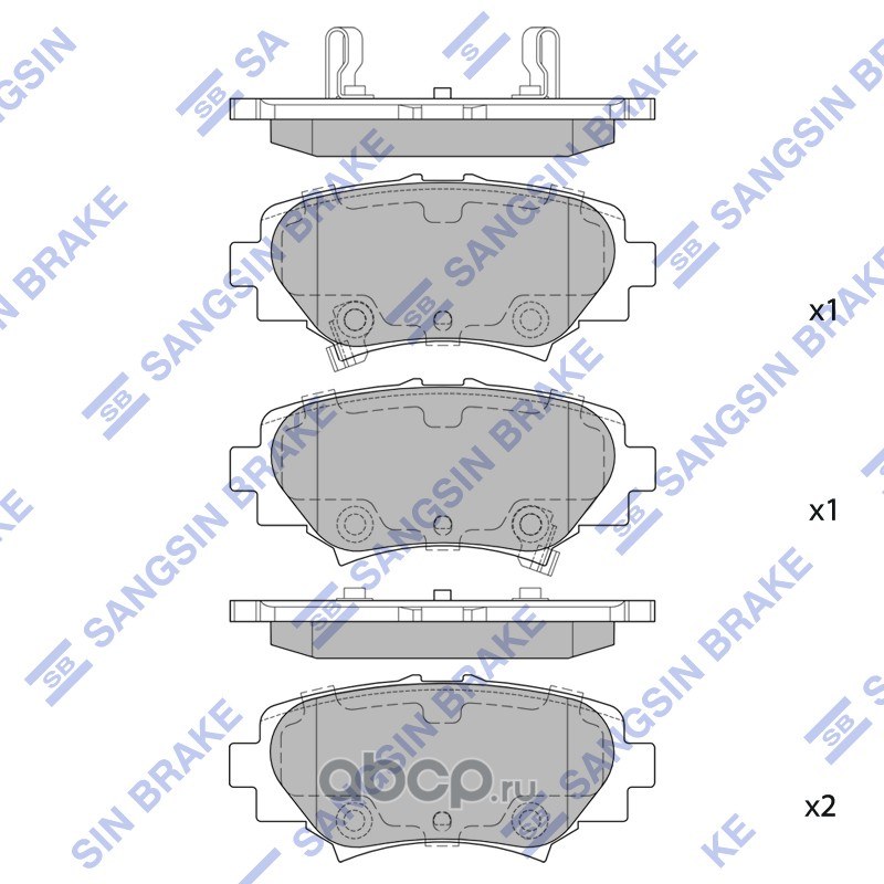 Колодки тормозные задние SANGSIN BRAKE SP1730