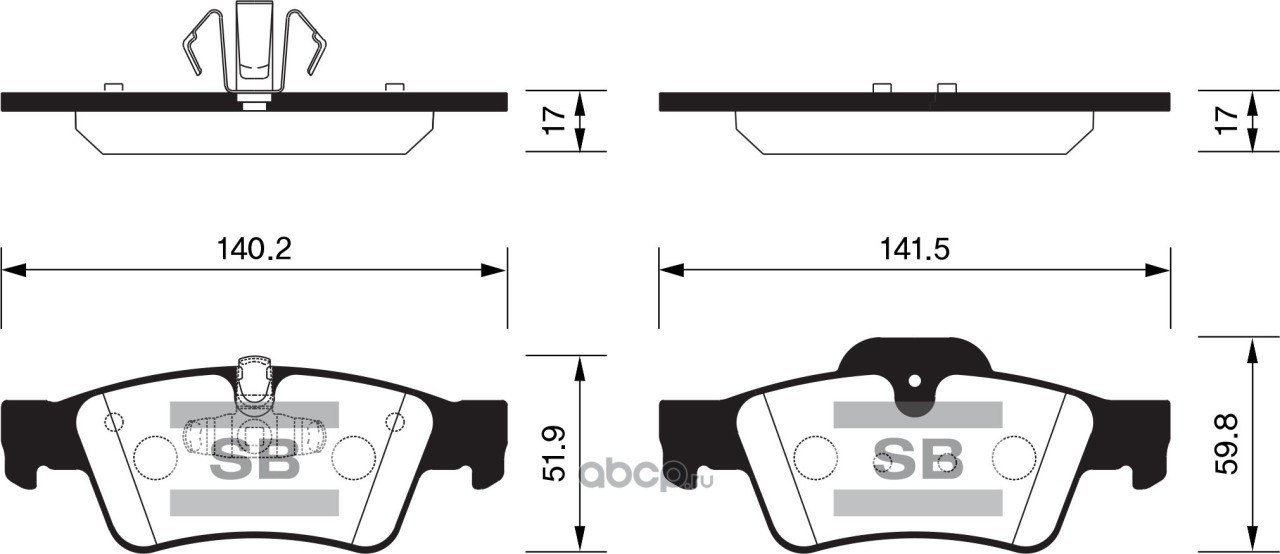Колодки тормозные задние SANGSIN BRAKE SP2190