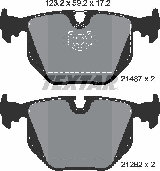 Колодки задние с противошумной пластиной Q+ BMW E38/E53(X5) TEXTAR 2148701