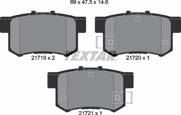 Колодки задние с противошумной пластиной Q+ HONDA ACCORD/CIVIC/CR-V -06 TEXTAR 2171901