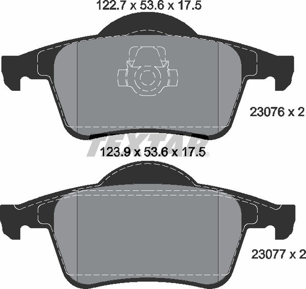 Колодки задние с противошумной пластиной Q+ VOLVO S60/S80/V70 TEXTAR 2307602