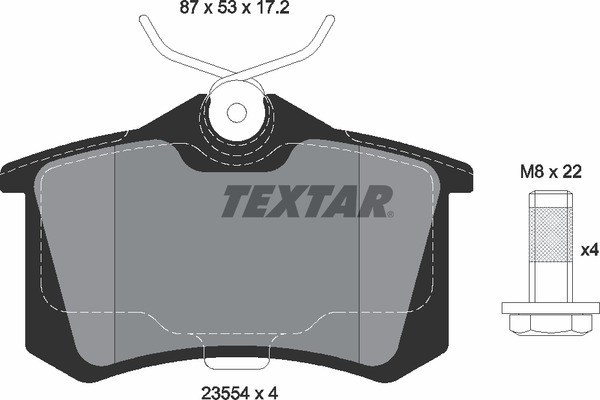 Колодки тормозные задние TEXTAR 2355402