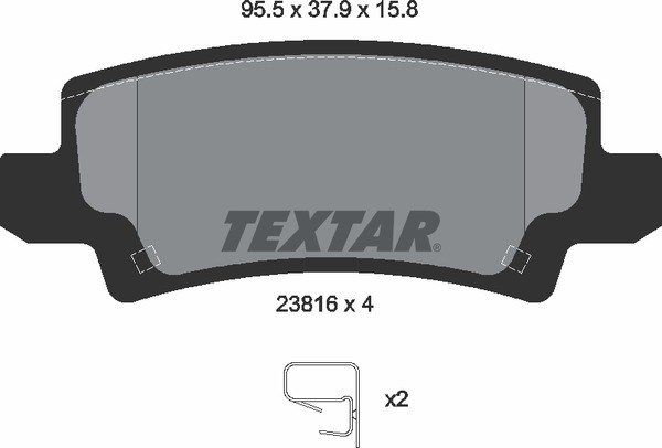 Колодки тормозные задние TEXTAR 2381601