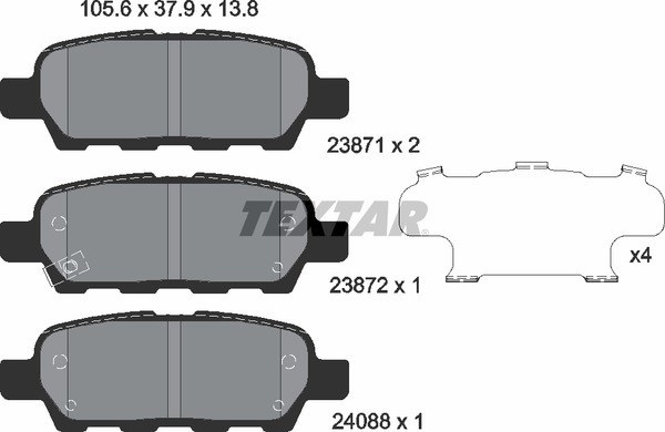 Колодки тормозные задние TEXTAR 2387101