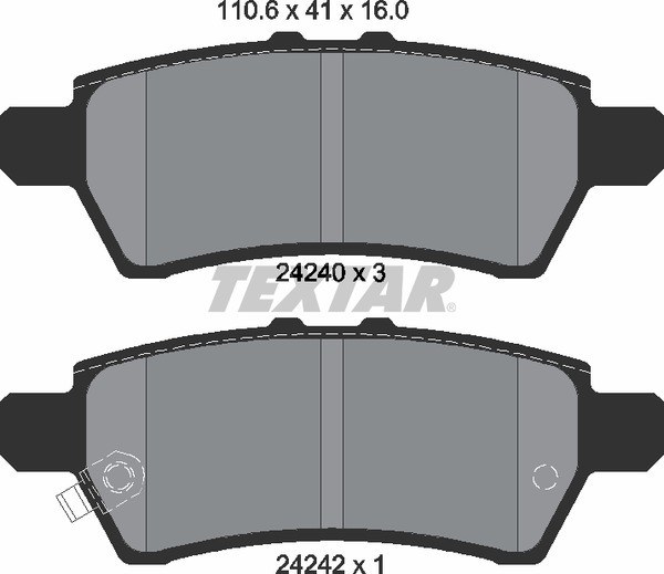 Колодки тормозные задние TEXTAR 2424001