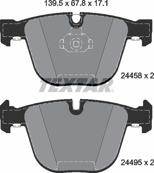 Колодки задние с противошумной пластиной Q+ BMW X5(E70)/X6(E71) xDrive50i/M-Type TEXTAR 2445801