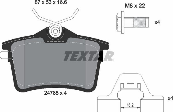 Колодки тормозные задние TEXTAR 2476501