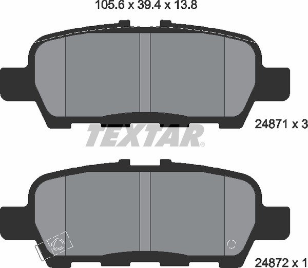 Колодки тормозные задние TEXTAR 2487101