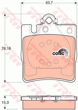 Колодки задние MB W210 TRW GDB1334
