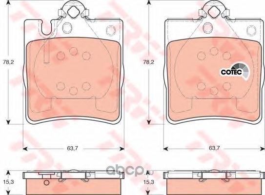 Колодки задние MERCEDES W203 00>/A208/A209 CLK TRW GDB1421