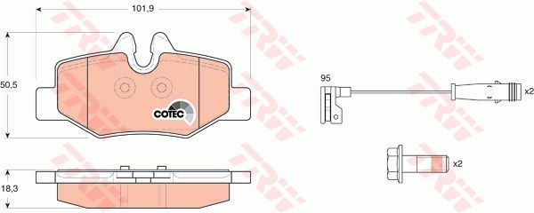 Колодки задние MB W639 (VITO) TRW GDB1601
