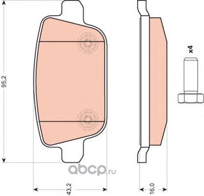 Колодки задние FORD /VOLVO /LAND ROVER TRW GDB1709